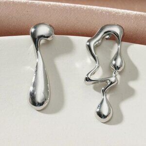 Abstract Silver Earrings